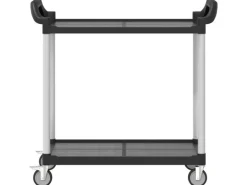 vidaXL Rollwagen mit 2 Etagen Schwarz 99x50x97 cm Aluminium