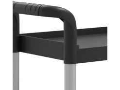 vidaXL Rollwagen mit 3 Etagen Schwarz 77x34x72 cm Aluminium