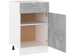 vidaXL Schubunterschrank Betongrau 50x46x81,5 cm Holzwerkstoff