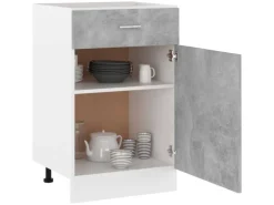 vidaXL Schubunterschrank Betongrau 50x46x81,5 cm Holzwerkstoff