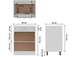 vidaXL Schubunterschrank Weiß 60x46x81,5 cm Holzwerkstoff