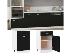vidaXL Schubunterschrank Schwarz 50x46x81,5 cm Holzwerkstoff