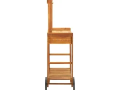 vidaXL Servierwagen Akazienolz Massiv 92 x 43,5 x 141,5 cm