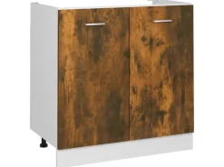 vidaXL Spülenunterschrank Räuchereiche 80x46x81,5 cm Holzwerkstoff