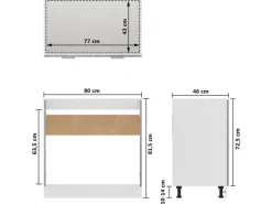 vidaXL Spülenunterschrank Grau Sonoma 80x46x81,5 cm Holzwerkstoff