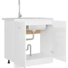 vidaXL Spülenunterschrank Hochglanz-Weiß 80x46x81,5 cm Holzwerkstoff