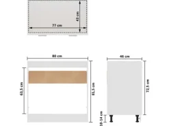 vidaXL Spülenunterschrank Hochglanz-Weiß 80x46x81,5 cm Holzwerkstoff