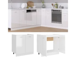 vidaXL Spülenunterschrank Hochglanz-Weiß 80x46x81,5 cm Holzwerkstoff