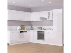 vidaXL Spülenunterschrank Hochglanz-Weiß 80x46x81,5 cm Holzwerkstoff