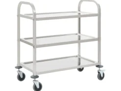 vidaXL 3-Stufiger Servierwagen 96,5 x 55 x 90 cm Edelstahl