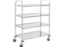 vidaXL 4-Stufiger Servierwagen 107 x 55 x 125 cm Edelstahl