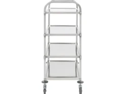 vidaXL 4-Stufiger Servierwagen 107 x 55 x 125 cm Edelstahl