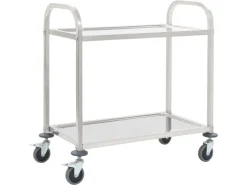 vidaXL 2-Stufiger Servierwagen 95 x 45 x 83,5 cm Edelstahl