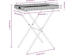vidaXL Tabletttisch Klappbar Grau 65x40x75 cm Poly Rattan 365129