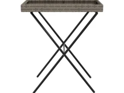 vidaXL Tabletttisch Klappbar Grau 65x40x75 cm Poly Rattan 365129