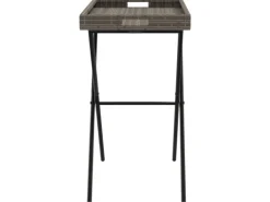 vidaXL Tabletttisch Klappbar Grau 65x40x75 cm Poly Rattan 365129