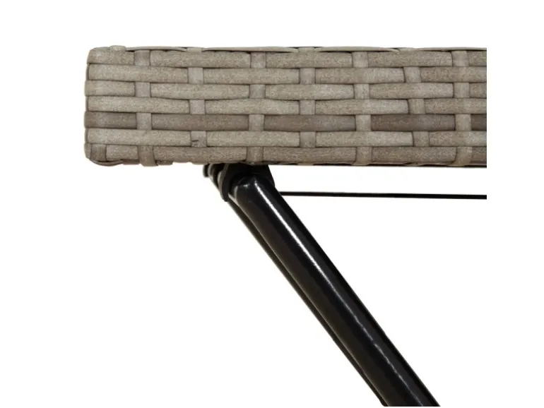 vidaXL Tabletttisch Klappbar Grau 65x40x75 cm Poly Rattan 365129