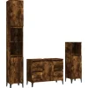 vidaXL 3-tlg. Badmöbel-Set Räuchereiche Holzwerkstoff Modell 9