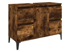 vidaXL 3-tlg. Badmöbel-Set Räuchereiche Holzwerkstoff Modell 9