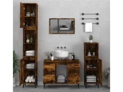 vidaXL 3-tlg. Badmöbel-Set Räuchereiche Holzwerkstoff Modell 9