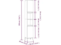 vidaXL 3-tlg. Badmöbel-Set Räuchereiche Holzwerkstoff Modell 9