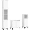 vidaXL 3-tlg. Badmöbel-Set Weiß Holzwerkstoff Modell 20