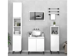 vidaXL 3-tlg. Badmöbel-Set Weiß Holzwerkstoff Modell 20