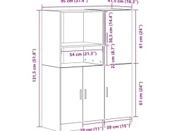 vidaXL 2-Tlg Küchenschrank-Set Weiß Holzwerkstoff 3324142