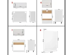 vidaXL 8-tlg Küchenzeile Weiß Holzwerkstoff