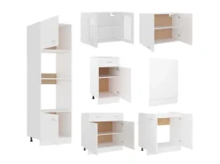 vidaXL 7-tlg Küchenzeile Weiß Holzwerkstoff Modell 1