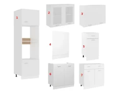 vidaXL 7-tlg Küchenzeile Weiß Holzwerkstoff Modell 1