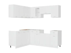 vidaXL 11-tlg Küchenzeile Weiß Holzwerkstoff Modell 2