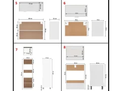 vidaXL 14-tlg Küchenzeile Weiß Holzwerkstoff