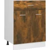 vidaXL Unterschrank mit Schublade Räuchereiche 60x46x81,5 cm