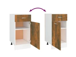 vidaXL Unterschrank mit Schublade Räuchereiche 40x46x81,5 cm
