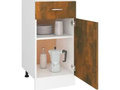vidaXL Unterschrank mit Schublade Räuchereiche 40x46x81,5 cm