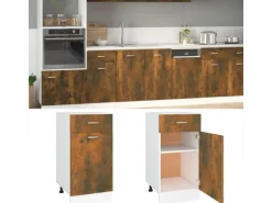 vidaXL Unterschrank mit Schublade Räuchereiche 40x46x81,5 cm