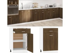 vidaXL Unterschrank mit Schublade Braun Eiche-Optik 50x46x81,5 cm
