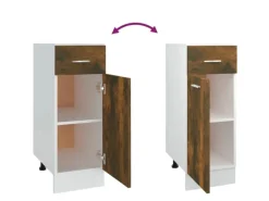 vidaXL Unterschrank mit Schublade Räuchereiche 30x46x81,5 cm