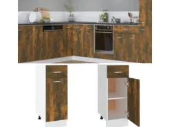 vidaXL Unterschrank mit Schublade Räuchereiche 30x46x81,5 cm