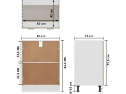 vidaXL Unterschrank Sonoma-Eiche 60x46x81,5 cm Holzwerkstoff Modell 1