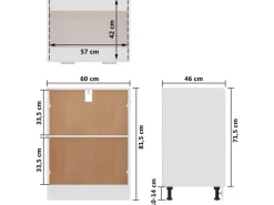 vidaXL Unterschrank Weiß 60x46x81,5 cm Holzwerkstoff