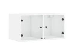 vidaXL Wandschrank mit Glastüren Weiß 68,5x37x35 cm