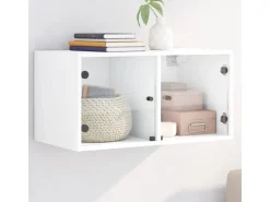 vidaXL Wandschrank mit Glastüren Weiß 68,5x37x35 cm
