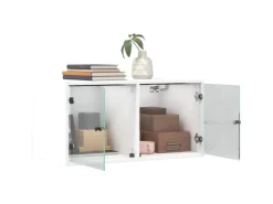 vidaXL Wandschrank mit Glastüren Weiß 68,5x37x35 cm
