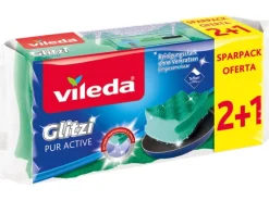 Vileda Reinigungsschwamm Glitzi Pur Active 2+1