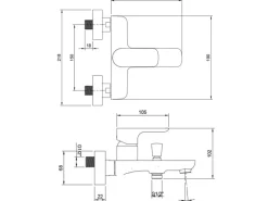 Villeroy & Boch Einhebel-Badewannenarmatur O.novo in Chrom