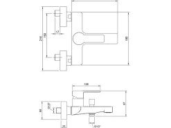 Villeroy & Boch Einhebel-Badewannenarmatur Architectura in Chrom
