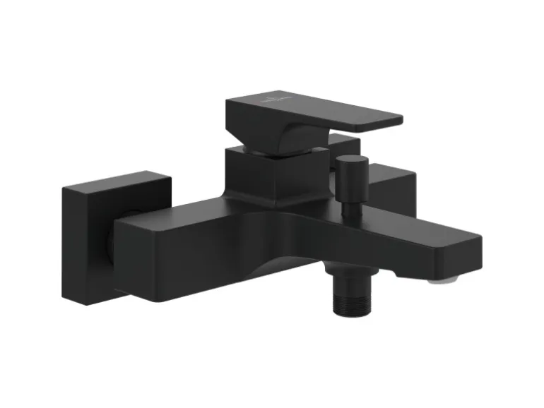 Villeroy & Boch Einhebel-Badewannenarmatur Architectura Square in Matt Black