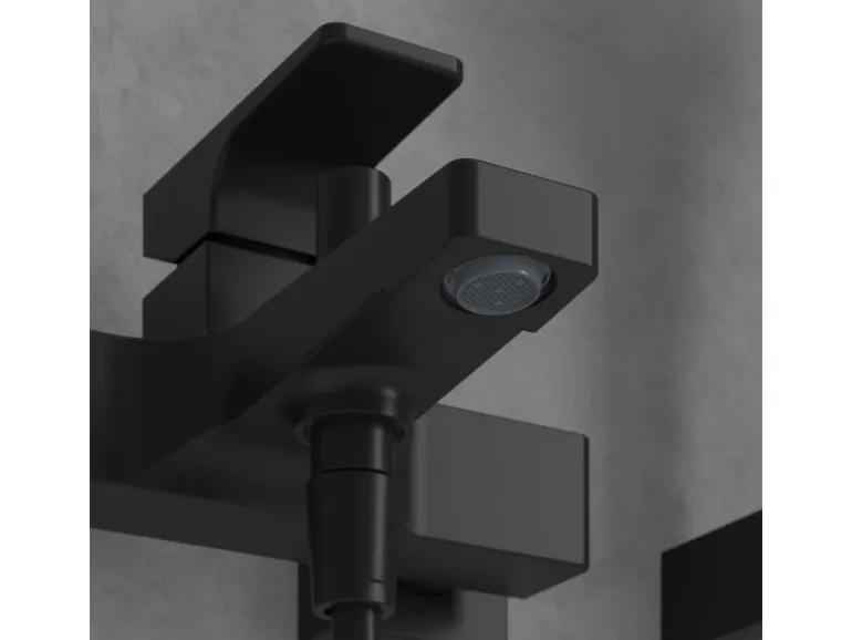 Villeroy & Boch Einhebel-Badewannenarmatur Architectura Square in Matt Black